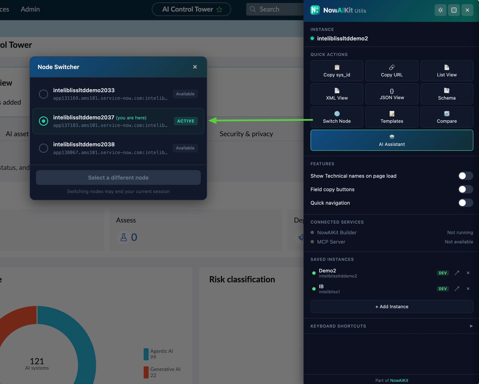 NowAIKit Utils Node Switcher, cluster-aware node switching
